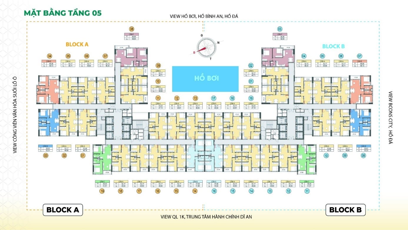 Mặt bằng Thiết kế căn hộ Bcons Aria